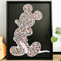 With glass solid wood puzzle frame Mickey Mouse Mickey shaped puzzle frame suspended framed picture frame thickened moisture-proof backplane
