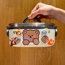 Online Red Lunch Box High Face Value 2021 Day Style Cute Teenage Girl Ins Wind Multilayer Insulation With Meal Korean Version Lunchbox Microwave