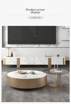 Light Extravagant Rock Board TV Cabinet Tea Table Composition Living Room Modern Bedrooms High-Style Wall Cabinet White Baking Varnish TV Enclosure
