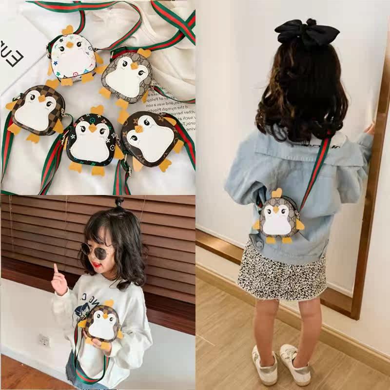 Korean version of the girl's small bag fashion penguin little princess bag Western style mini children's coin purse little girl messenger bag
