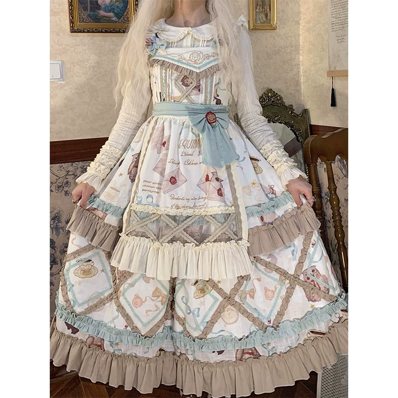 Платье с длинным рукавом рождественское, в стиле Lolita