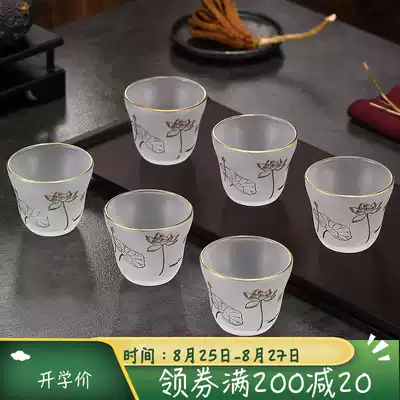 Glass tea cup Hand-painted Phnom Penh master cup Personal cup thickened high temperature resistant single cup tea cup Kung Fu tea set