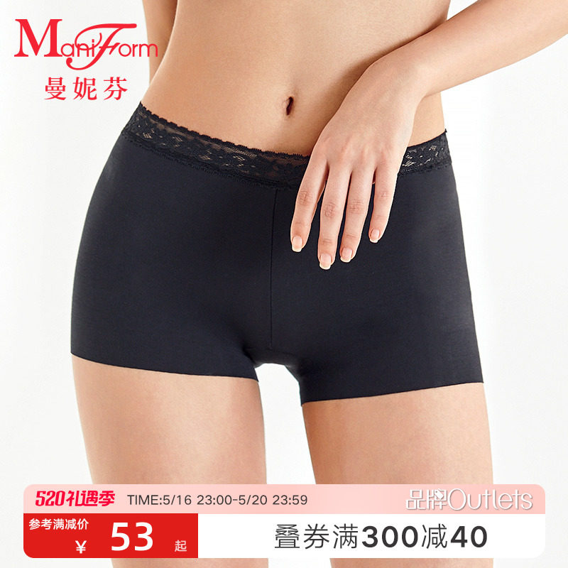 Manniffin Girl's Safety Pants Untraced Midwaist Lace Flat Level Panties Sound Comfortable Backs Anti-Walking Shorts