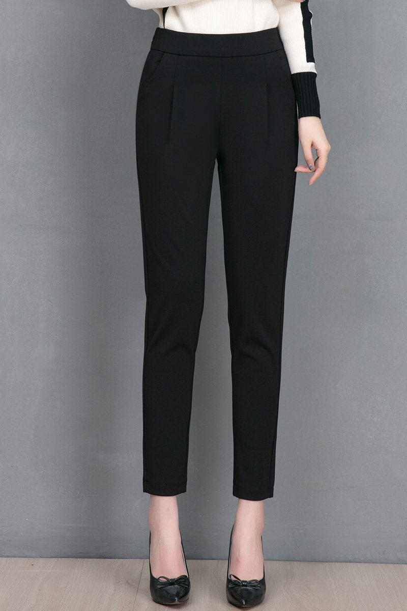 Harem pants women's summer thin section wild small feet middle-aged women's pants Korean version of casual spring and autumn straight pants mom pants women