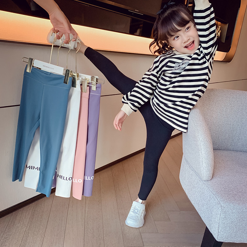 Girls' leggings autumn clothes 2022 new foreign style children's shark pants little girls Korean version of slim elastic pencil pants