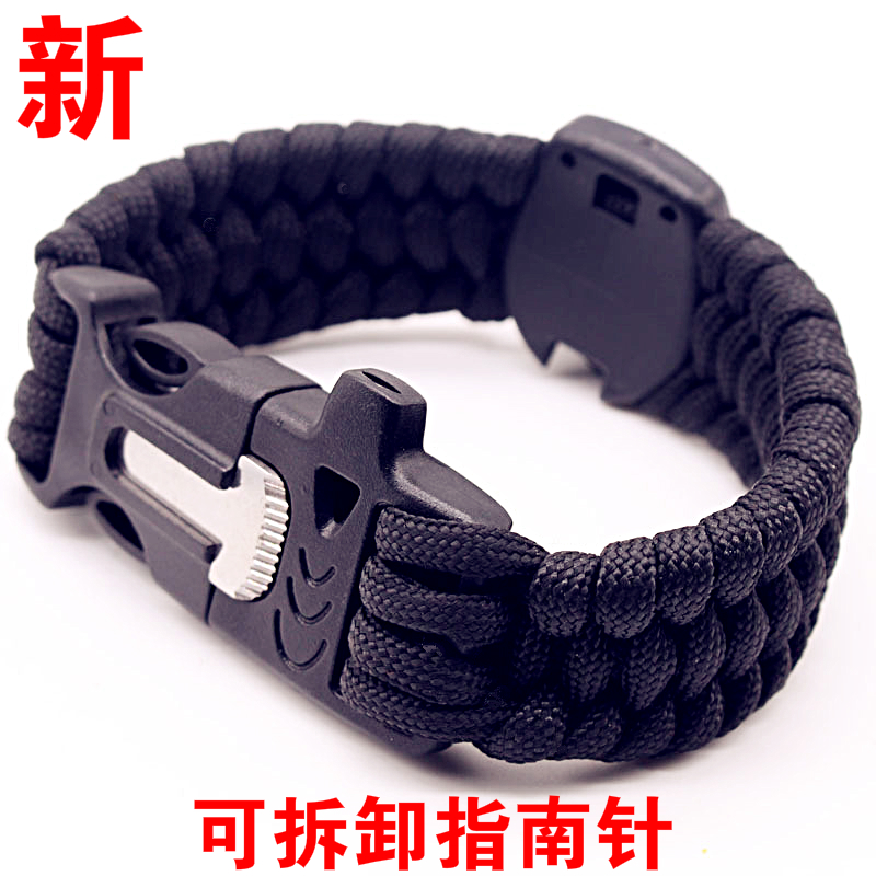 Simple with compass Umbrella rope Hand chain knife Outdoor camping survival fire knife Emergency bracelet Removable compass