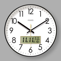 Yipula Ultra-Quiet Wall Clock with Calendar, Living Room Wall Clock, Bedroom Wall Clock, Simple Household Quartz Clock