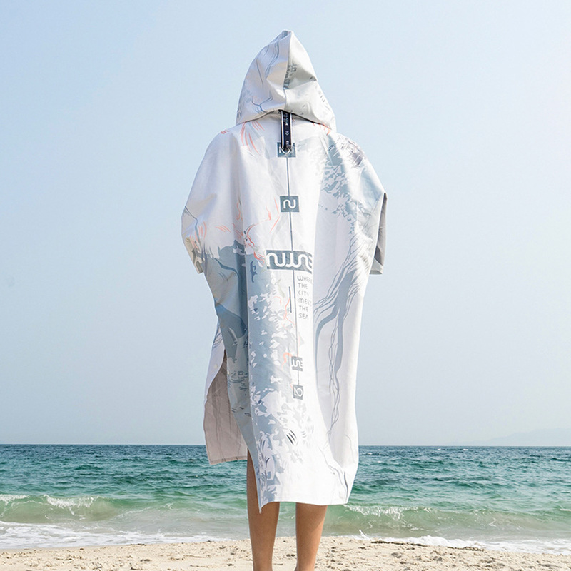 Nu-June Diving Quick-Drying Poncho Adult Beach Changing Clothes Warm Swimming Absorbent Bath Towel Bathrobe Towel Clothing