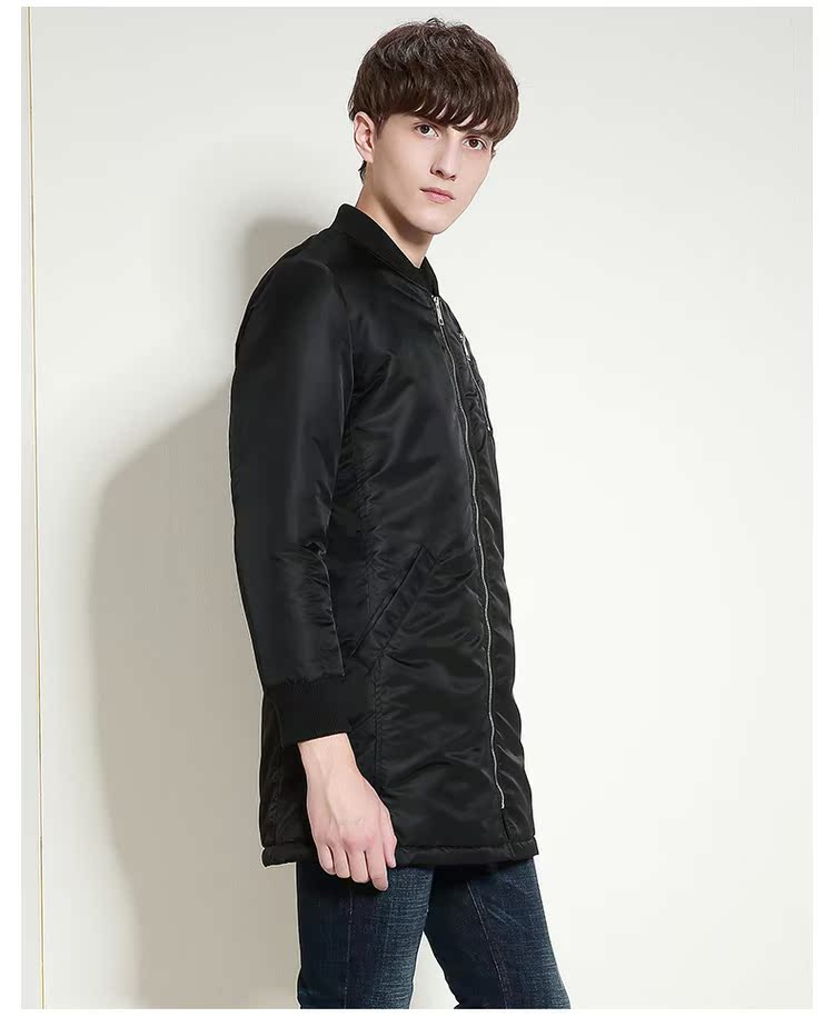 Bán giải phóng mặt bằng Mark Huafei trong phần dài của quần áo cotton nam mùa đông nhiều túi bóng chày cổ áo thời trang dài tay giản dị áo khoác thể thao