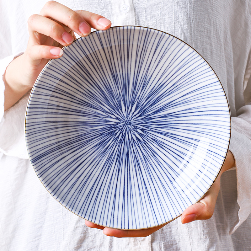 Gradient tableware suit Japanese 】 【 ten grass covered 8 times 2 people eat dishes suit ceramics imported from Japan