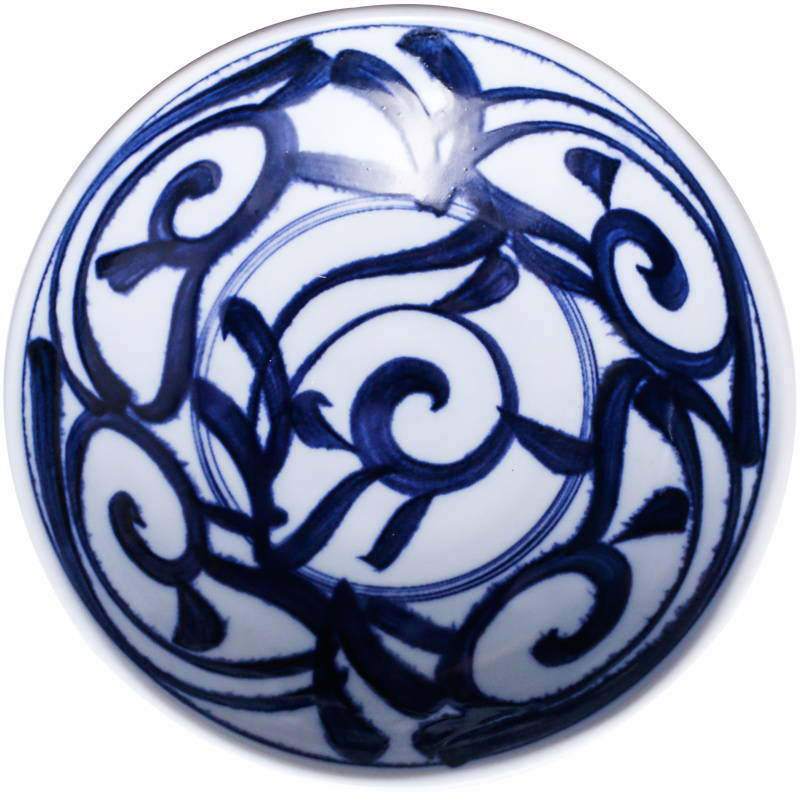Love make burn Japanese imports household big rainbow such to use single soup bowl meal coarse pottery big yards of Japanese blue and white porcelain bowl