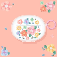[Масляная живопись розовый пчелиный цветок+розовое висящее кольцо] Прозрачная мягкая раковина ★ Нет желтого