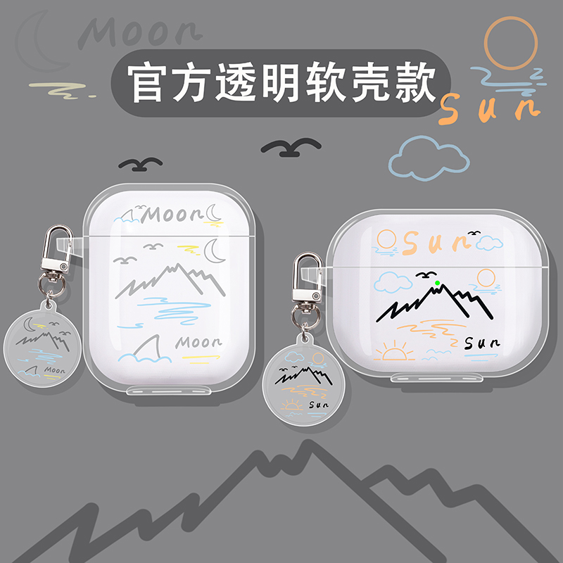 airpodspro protective shell airpods3 headphone sleeve Apple airpods2 wireless Bluetooth headphone case 3 generation transparent small crowdgeneration ipod silicone softshell air