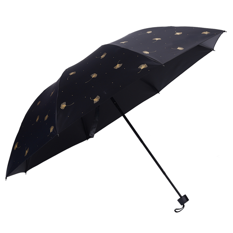 Paradise umbrella sunscreen anti-UV umbrella female sunny and rainy dual-use monopoly black glue inner flower monochrome thickened personality umbrella