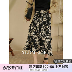 Xiaoli plus size ຂອງແມ່ຍິງໄຂມັນ mm ຫມຶກອອກແບບ skirt ກາງ-ຍາວສີດໍາພຽງເລັກນ້ອຍ summer