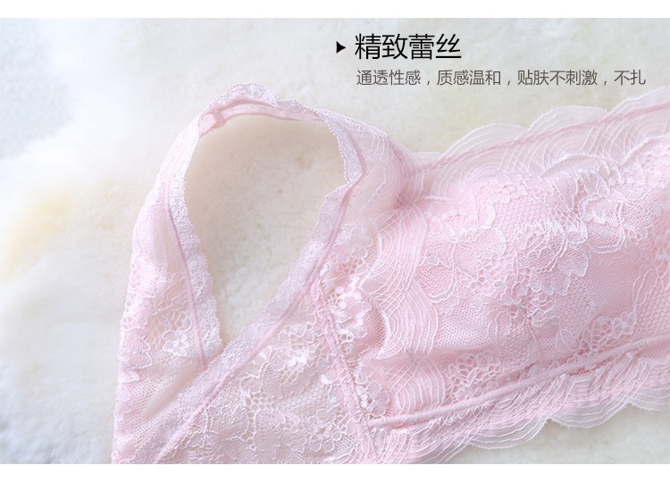 抹胸文胸 超薄防走光 夏季透明蕾丝裹胸式打底少女无钢圈内衣美背详情25