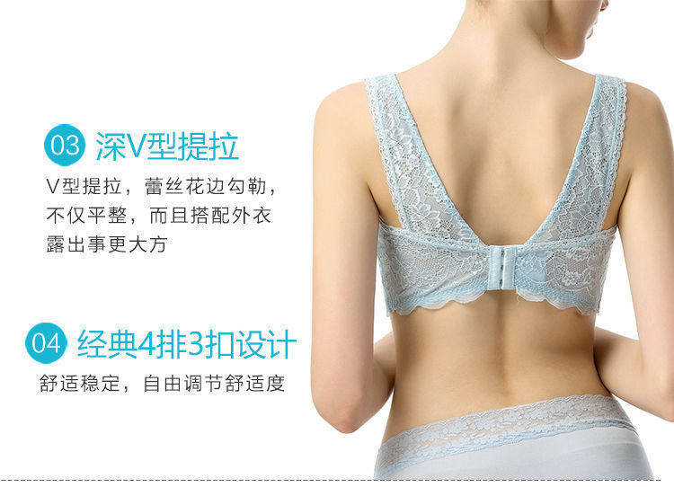 抹胸文胸 超薄防走光 夏季透明蕾丝裹胸式打底少女无钢圈内衣美背详情22