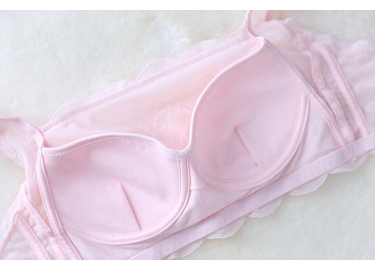 抹胸文胸 超薄防走光 夏季透明蕾丝裹胸式打底少女无钢圈内衣美背详情27