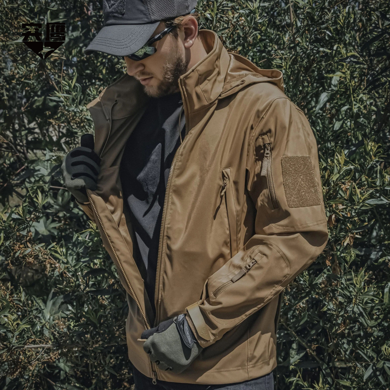 American Tucano Zero Point Peak Soft Shell Jacket Single Layer Thin Waterproof Windbreaker 609 Hidden Hood Windproof Jacket