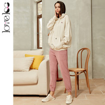 loveloc maternity sweatpants Spring and summer trousers fashion 9-point drawstring leggings Maternity clothes loose and casual