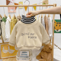 Home special baby plus velvet padded vests for boys and girls Korean children's clothing baby jacket children's high collar autumn and winter clothing