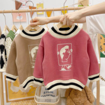 Baby plus velvet padded Korean version of vests baby coat boys and girls 1-3 years old children western style autumn and winter clothing