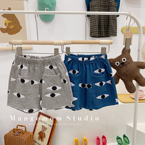 Male and female children printed knitted shorts 2022 Summer new baby Fashion personality Waist Casual Pants Printed Pants