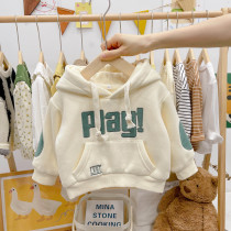 Baby plus velvet padded hooded vests for children Korean children's clothing for infants boys and girls foreign style children's autumn and winter clothing