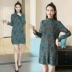 2017 mùa thu mới xếp li đầm voan Hàn Quốc phiên bản của hoa đáy in váy nữ dam maxi Sản phẩm HOT