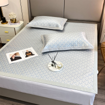 Roland home textile 1200D thick ice silk summer mat three-piece set Machine washable air conditioning mat double 1 8 meters