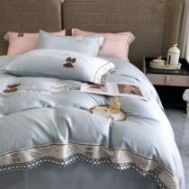 Roland Home Textile 120 Heather Spring Summer Bed Bedding Four Pieces Lesel Fiber Quilt Cover Double Bed Linen