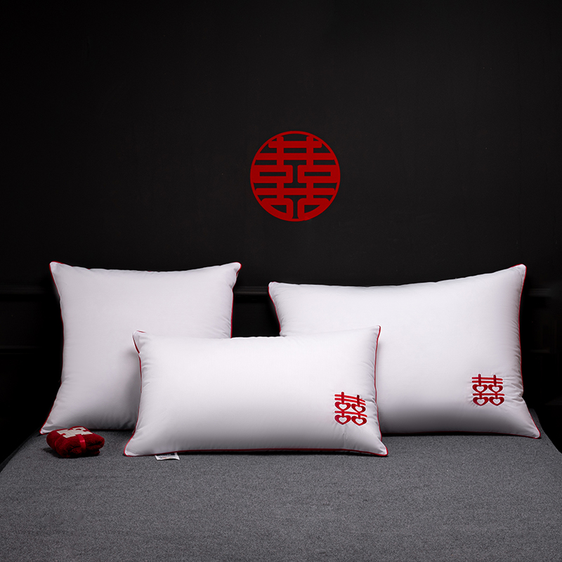 ローランドホームテキスタイルウェディングピロービッグレッドソフトフェスティバルウェディングピローシングルダウリーウェディングウェディングルームベッドクッションコア