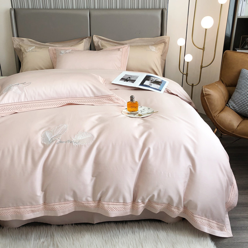 Roland Home Textiles 120 Xinjiang long-staple cotton spring and autumn four-piece set of pure cotton high-grade double increase 1.8 meters for bed use