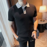 Элитная трикотажная летняя шелковая футболка polo, изысканный стиль