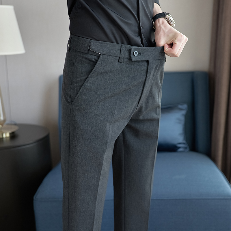 Men's Stretch Waist Dress Pants, Casual Suit Pants, 2026 New Style, High-End Slim Fit Tapered Cropped Pants for Men Men's Stretch Waist Dress Pants, Casual Suit Pants, 2026 New Style, High-End Slim Fit Tapered Cropped Pants for Men