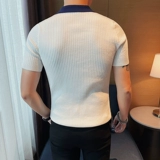 Элитная трикотажная летняя шелковая футболка polo, изысканный стиль