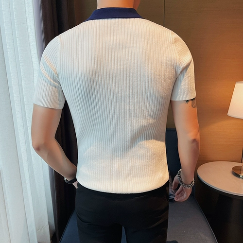 Элитная трикотажная летняя шелковая футболка polo, изысканный стиль