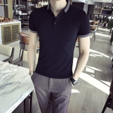 Летняя тонкая трендовая элитная шелковая футболка polo, изысканный стиль, короткий рукав, коллекция 2022