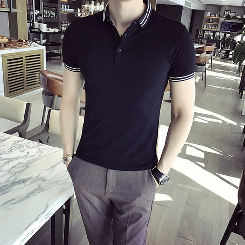 Летняя тонкая трендовая элитная шелковая футболка polo, изысканный стиль, короткий рукав, коллекция 2022