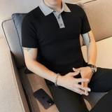 Элитная трикотажная летняя шелковая футболка polo, изысканный стиль