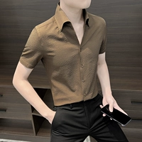 Кофейный, короткий рукав