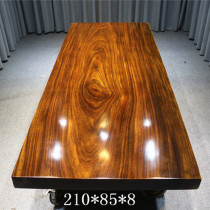 Size: 210*85*8 Okan solid wood log large board pineapple tea table tea table tea table green heart sandalwood office meeting