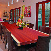 African red pear board solid wood spot tea table Tea table log Mahogany office meeting painting and calligraphy dining table natural edge