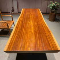 Size: 290*100*8 Okan solid wood log large board pineapple grid tea table tea table tea table green heart sandalwood office meeting