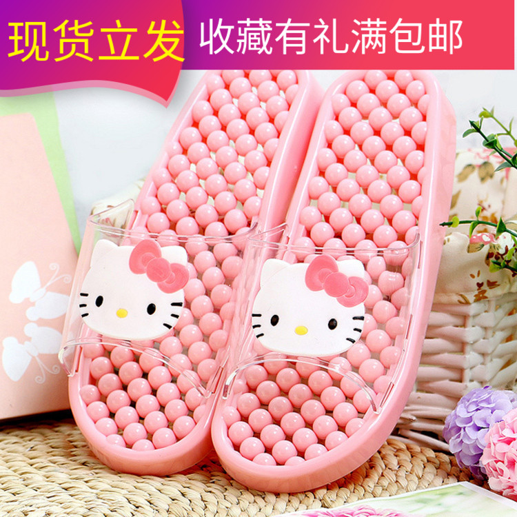 Massage bathroom slippers health pedicure shoes hole shoes hollow non-slip bath leaking female summer cute indoor home