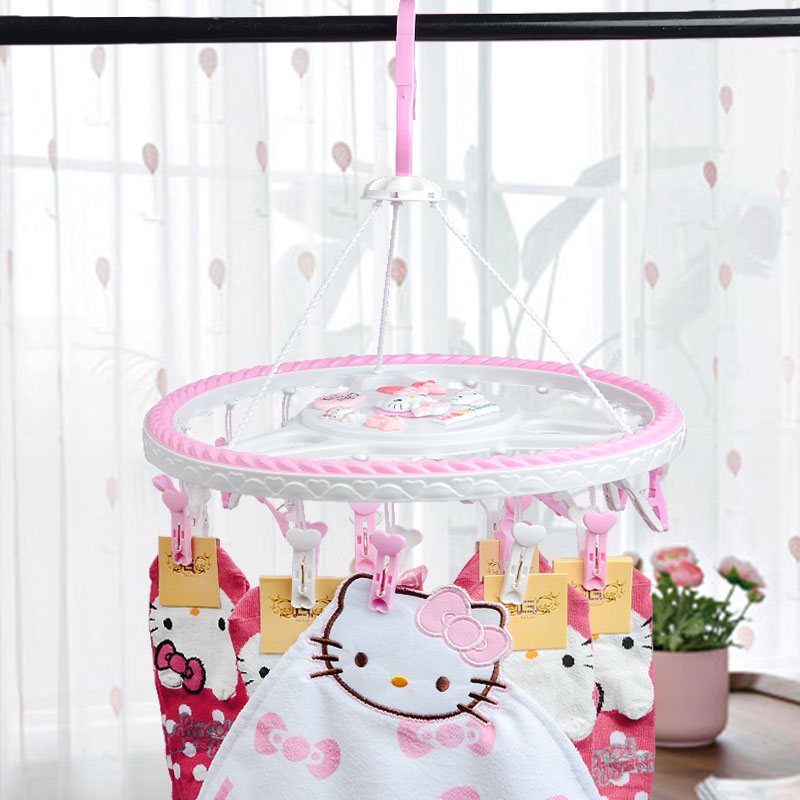 Clothes rack multi-clip baby drying socks cool underwear hook hanging baby underwear clothes round function household artifact