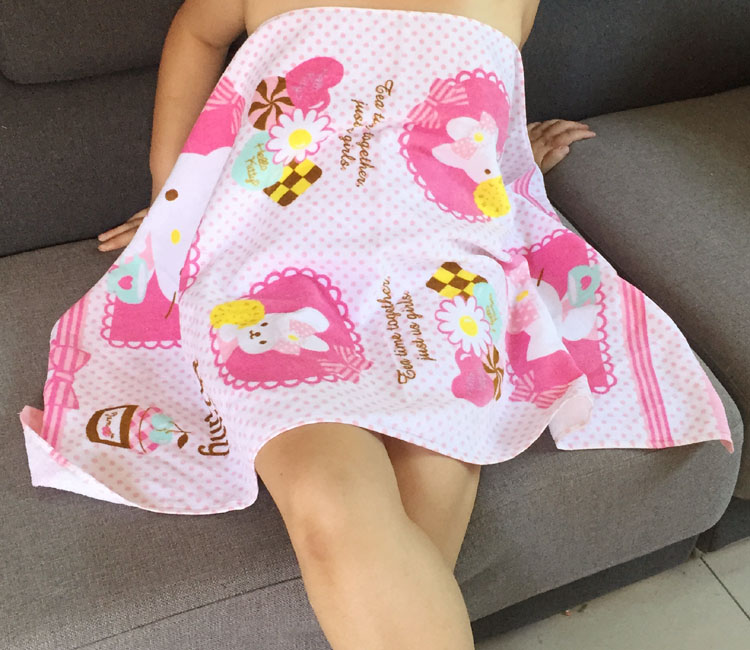 Korean Version Cartoon Hello Bath Towels Bath Towels Adult Children Absorbent big fur towels by beach towels