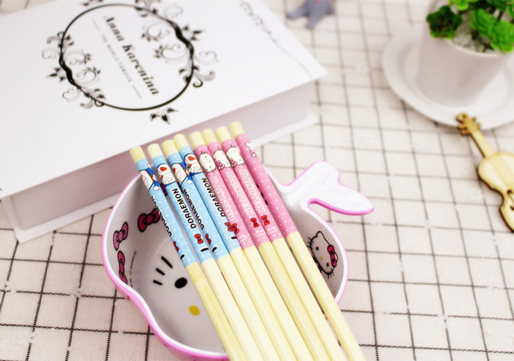 Mới sáng tạo thời trang cá tính dễ thương hoạt hình đũa tre hoạt hình đũa đũa đũa tre trẻ em đũa bộ đồ ăn gia dụng - Đồ ăn tối bộ chén dĩa sứ