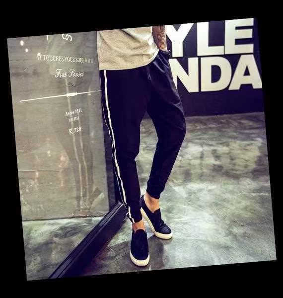 Cộng với quần bó sát nhung nam dày mùa thu đông quần jogger nam hàng hiệu