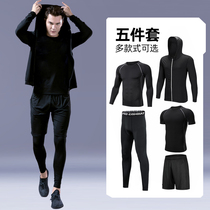 Decathlon gym sports suit mens spring training suit running clothes breathable quick-dry night running tights morning